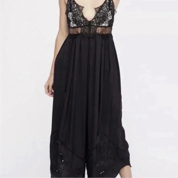 Free People wild eyes lace sequin embroidered jumpsuit - Picture 10 of 12